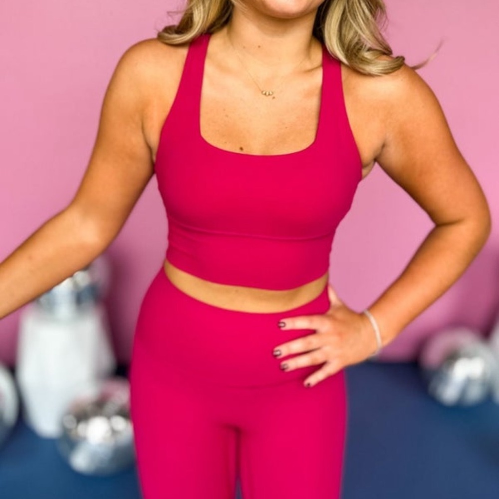 SSYS Magenta Butter Criss Cross Back Sports Bra